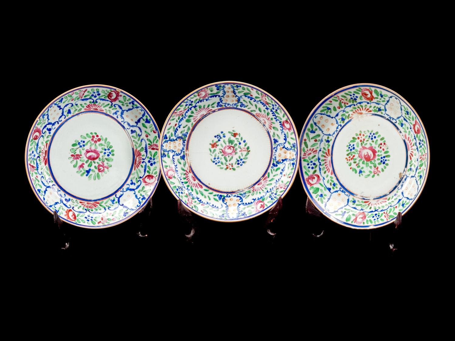 Three Chinese Export Porcelain Plates