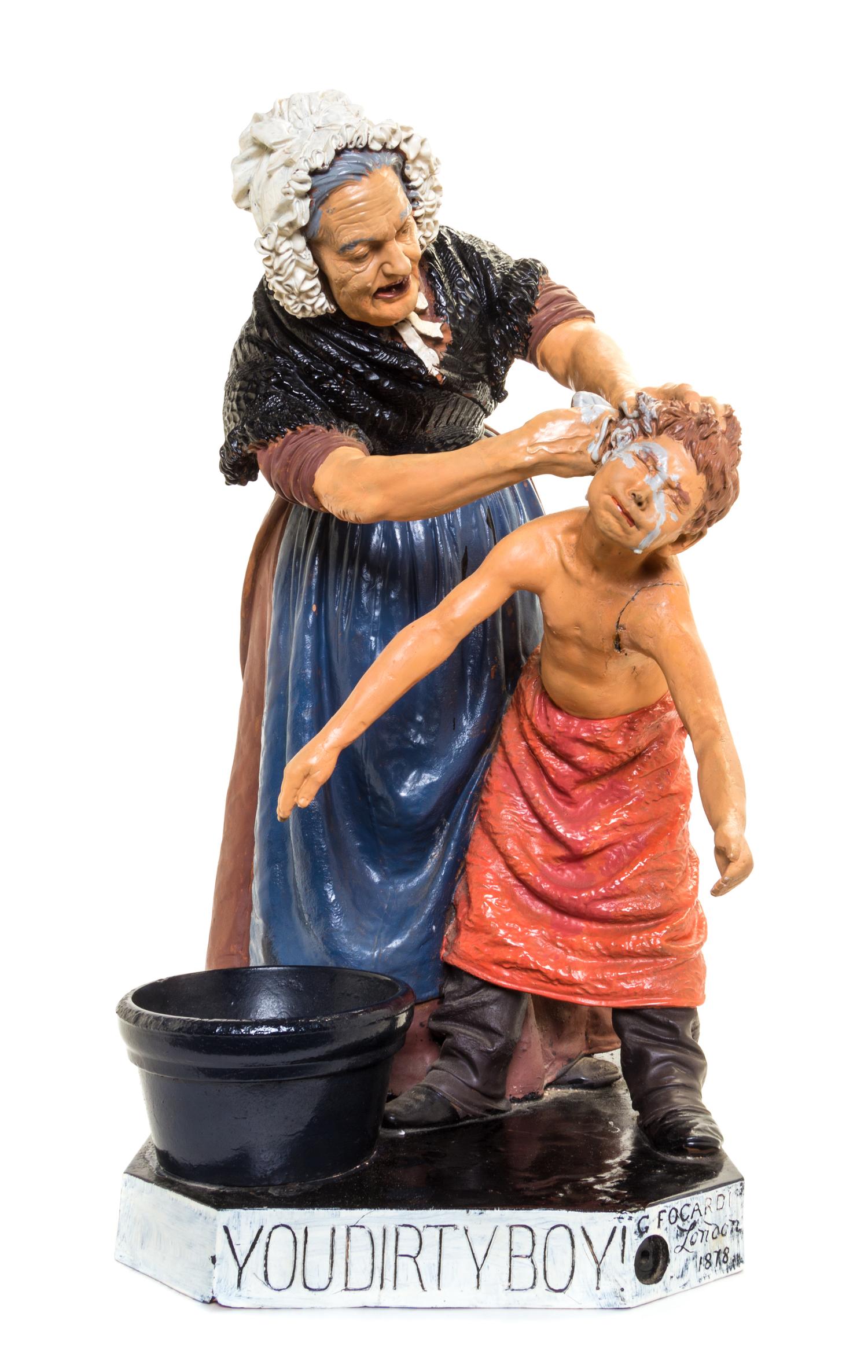 A Painted Plaster Figural Group Height 23 1/2 inches. — GIOVANNI FORCARDI (ITALIAN, 1842-1903), 1878