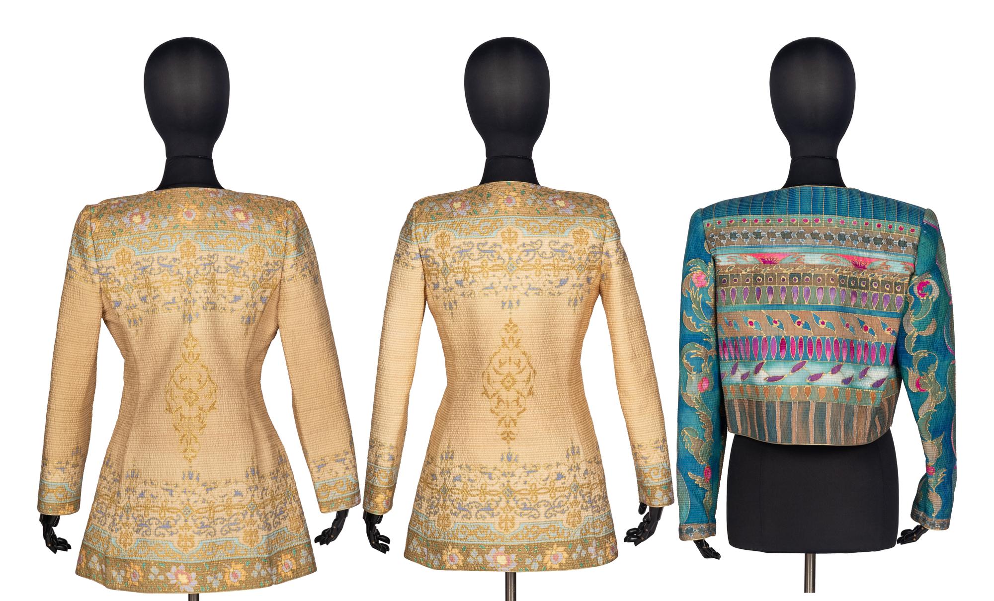 Three Mary McFadden Quilted Silk Jackets