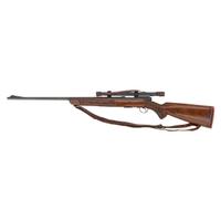 **Winchester Model 43 Rifle in .218 Bee with Custom Carved Stock and Weaver G6 Scope