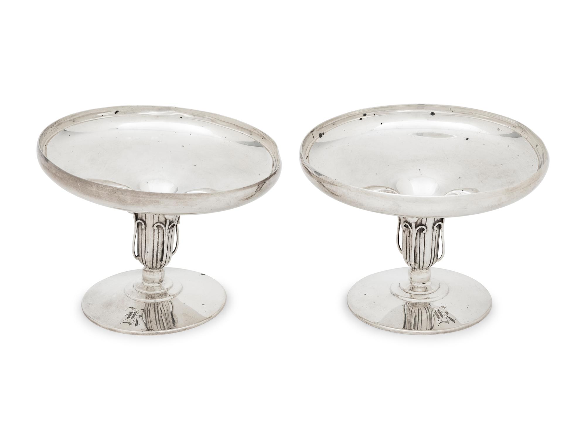 A Pair of American Silver Compotes
