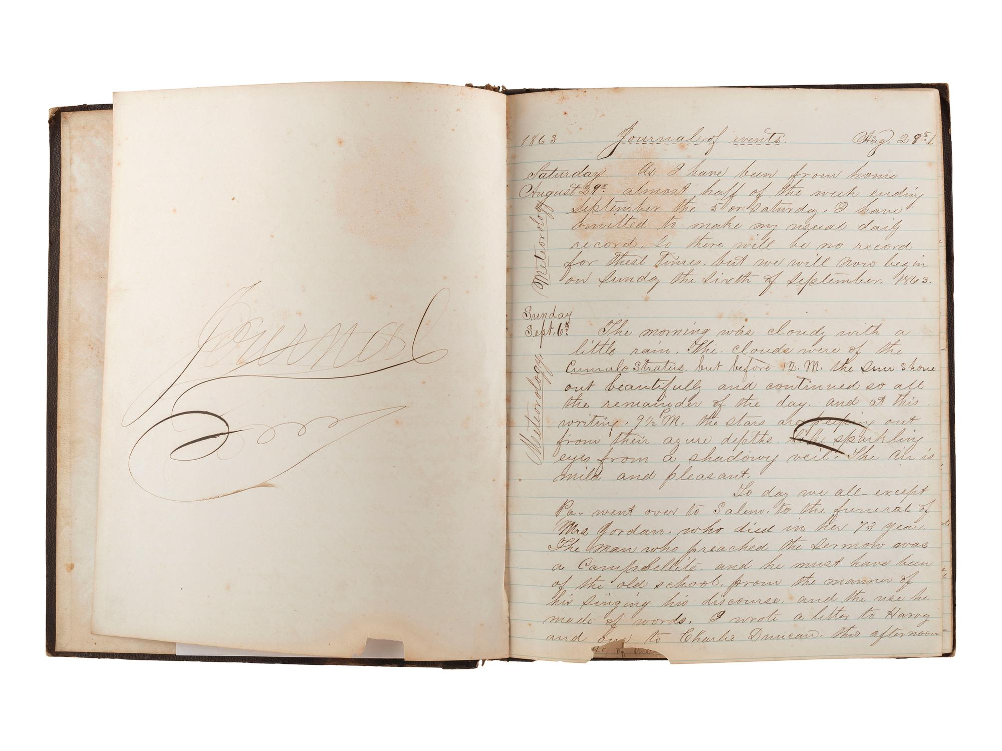 [WESTWARD EXPANSION]. A collection of 19th century diaries, journals, and letters highlighted by the Weldon family settlers' archive.