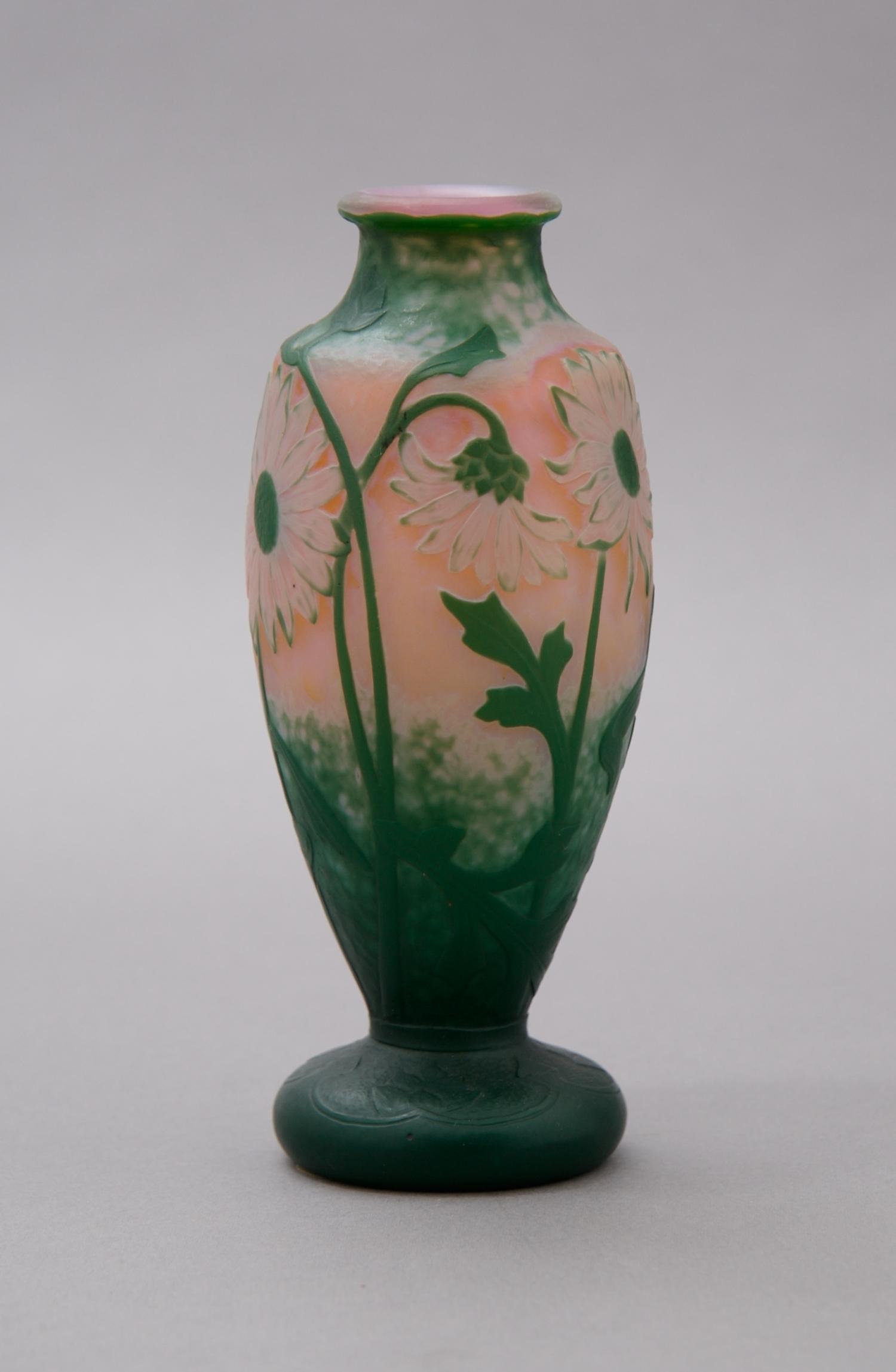 A Daum Cameo Glass Vase, Height 5 3/4 inches.
