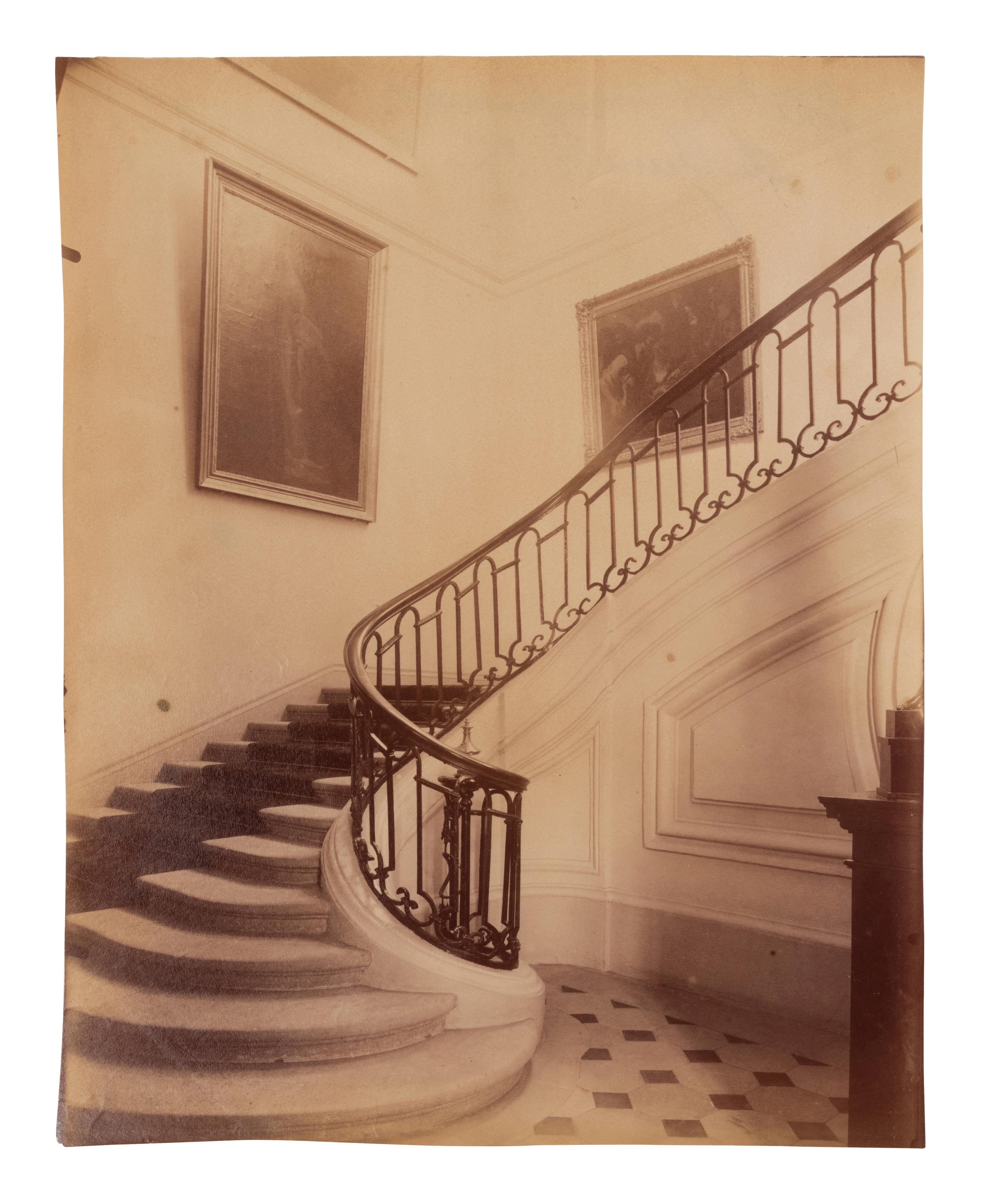 A group of three photographs ( Escalier, rue Beautreilles 7, 1904 (4e arr) , 1903-1904; Hôtel de Beauffremont, rue de Grenelle 87 , 1901; Hôtel de Grancry, 83 rue Richelieu , 1907)