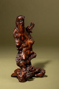 A Carved Natural Root Figure of an Immortal