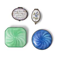 An Assorted Group of Seven Tobacco or Snuff Boxes and Compacts