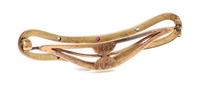An Antique 14 Karat Yellow Gold, Ruby and Diamond Hair Barrette, Riker Brothers, 5.80 dwts.