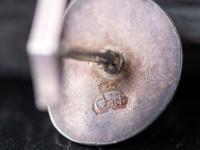 Silver and Morenci Turquoise Cuff Links