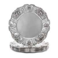 A Set of Seven American Silver Bread Plates, Reed & Barton, Taunton, MA, Francis I pattern.