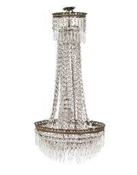 A Georgian Style Cut Glass Eight-Light Chandelier