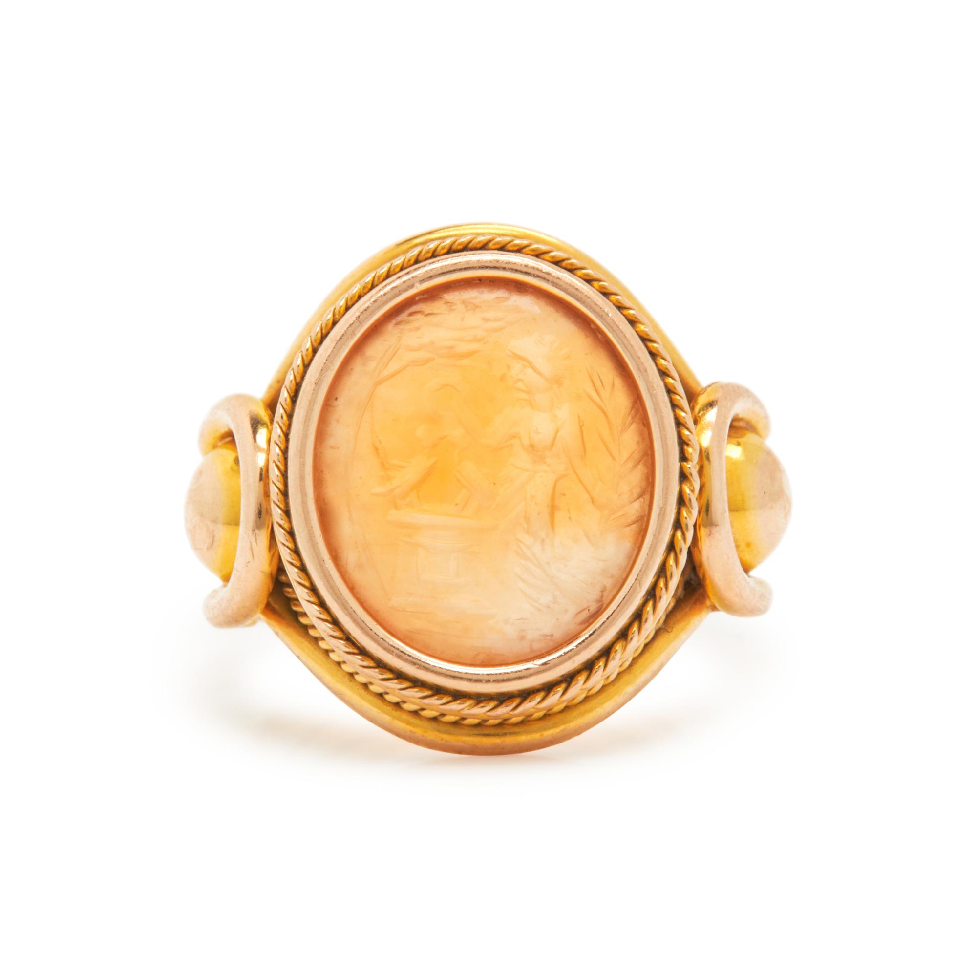 YELLOW GOLD AND CARNELIAN INTAGLIO RING