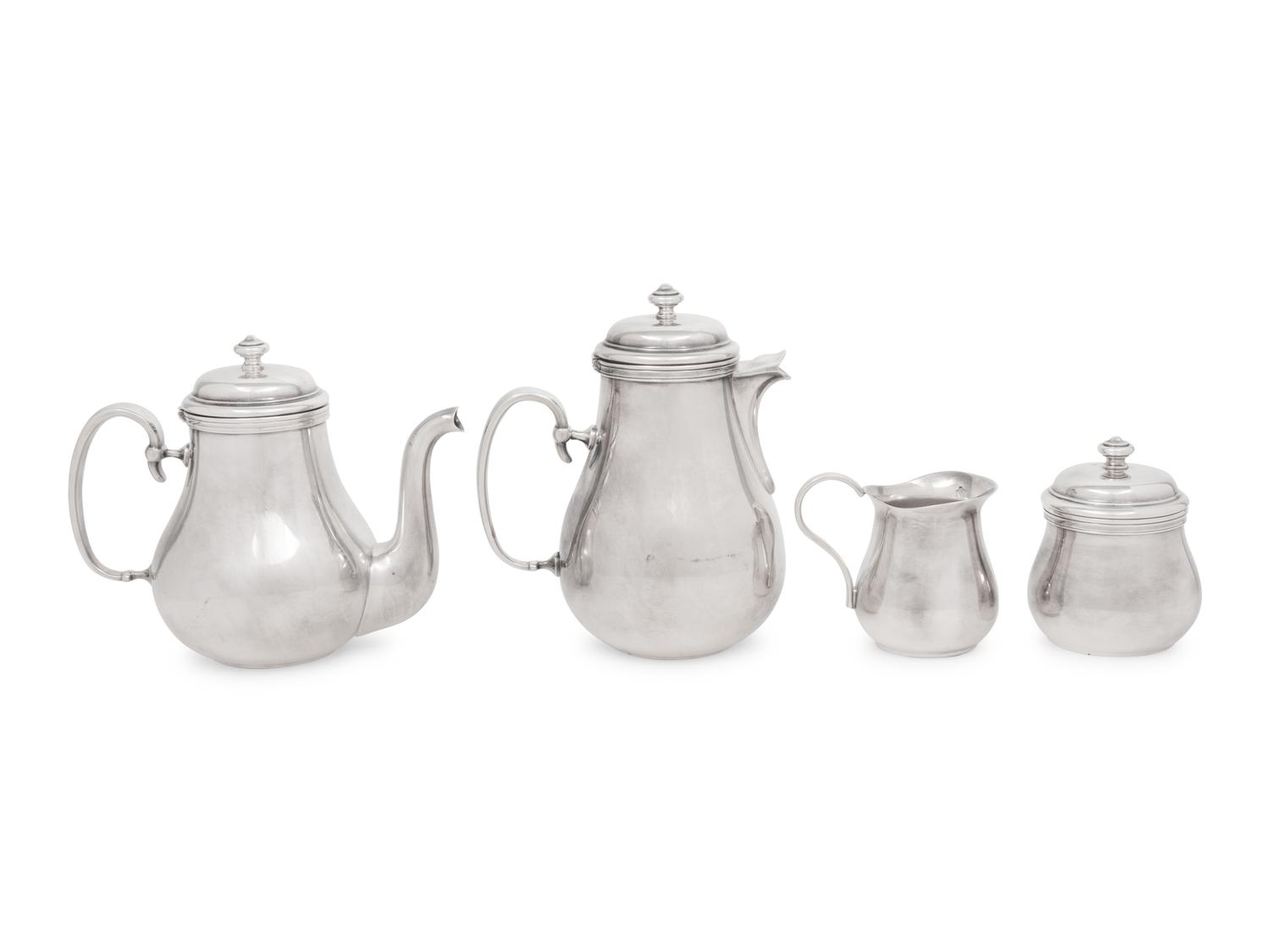 A Christofle Silver-Plate Five-Piece Tea and Coffee Service
