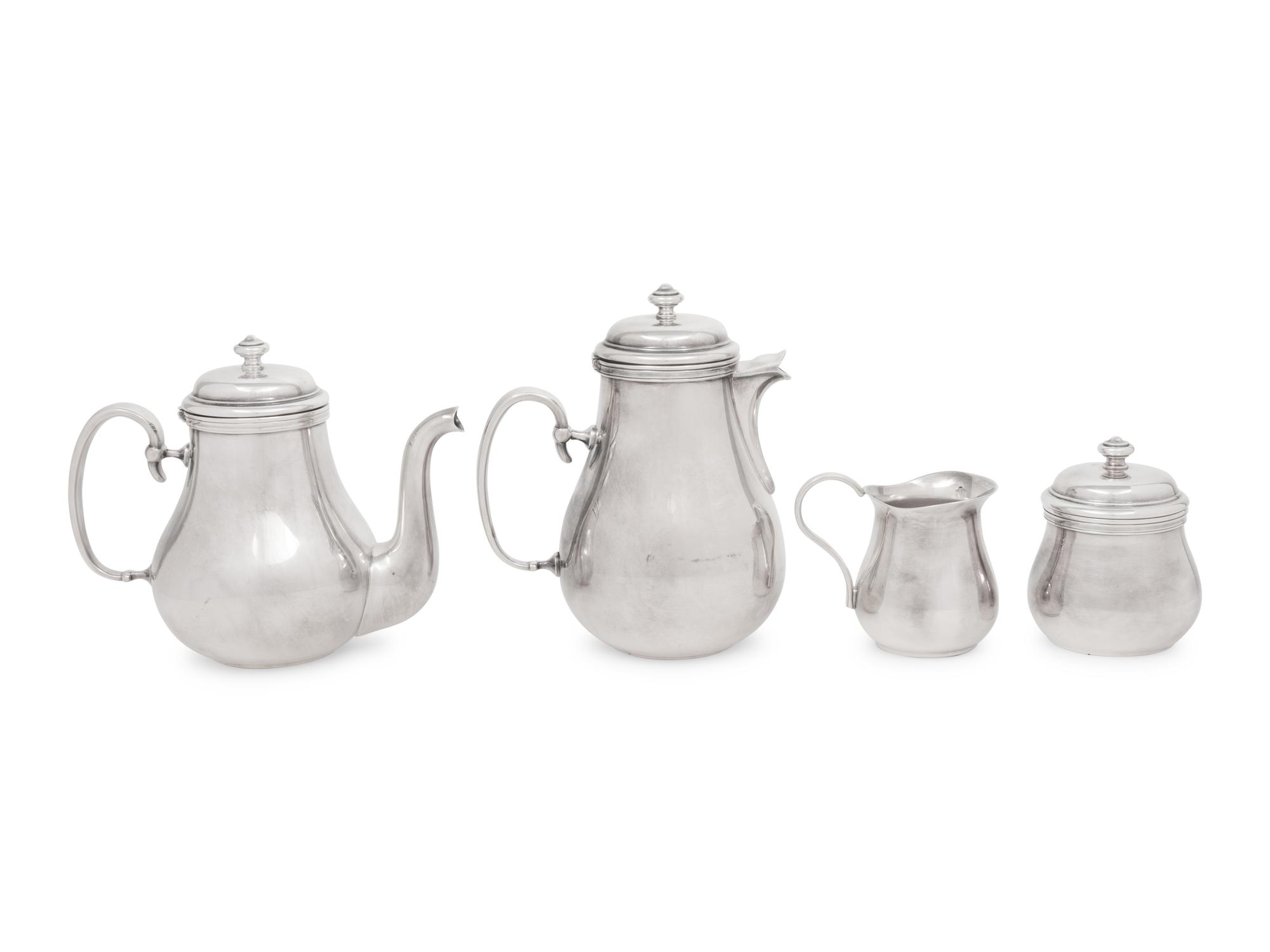 A Christofle Silver-Plate Five-Piece Tea and Coffee Service
