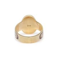 YELLOW GOLD AND RED ENAMEL CIGAR BAND RING