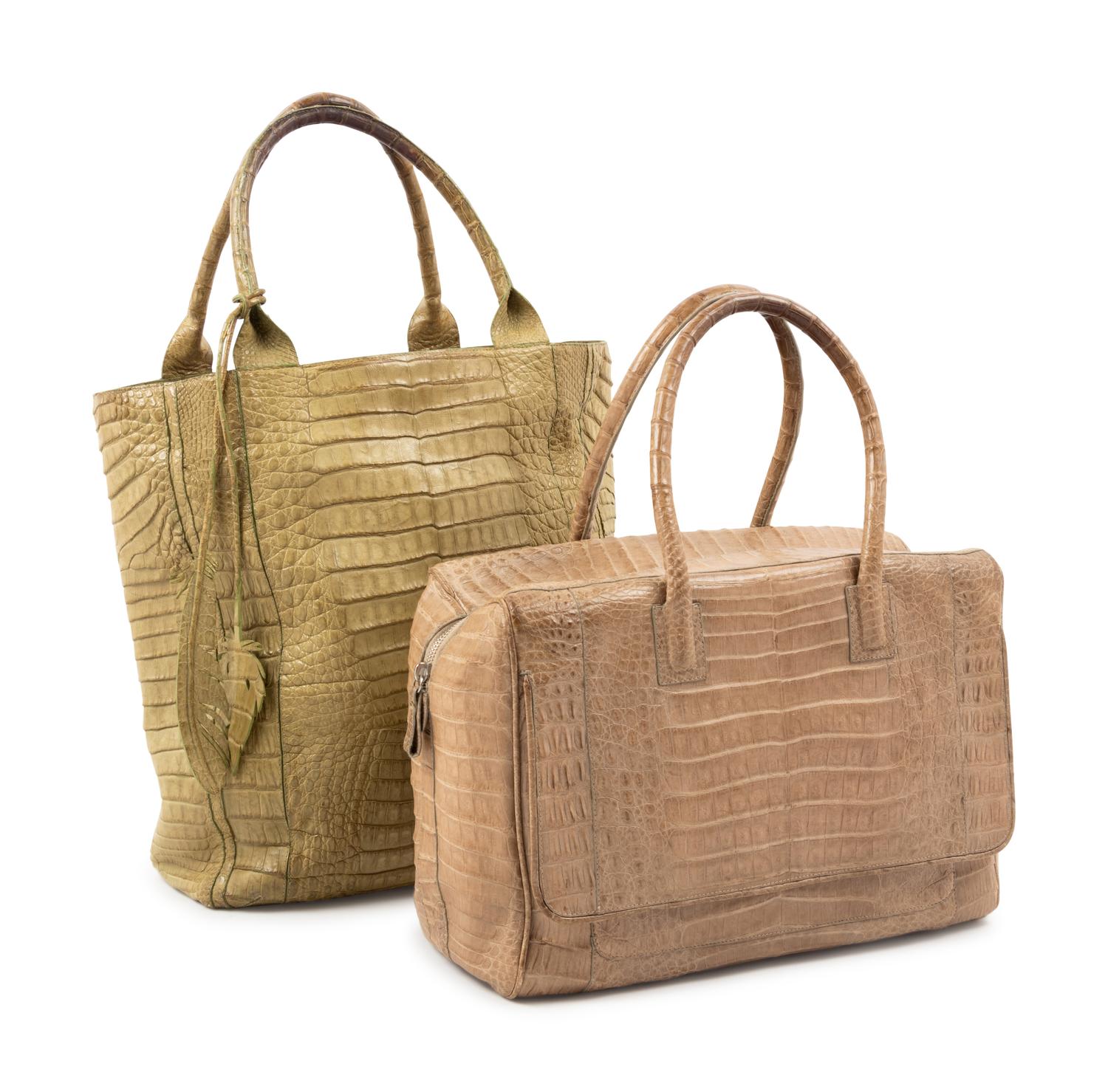 Two Nancy Gonzalez Crocodile Bags, 1990-2000s