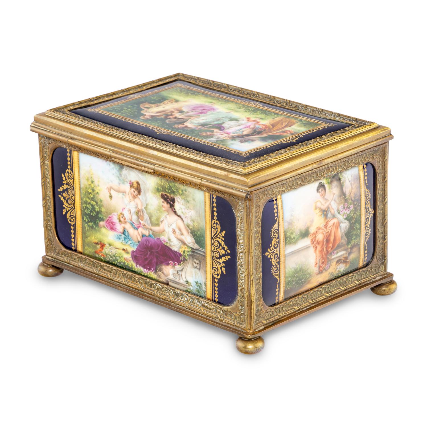 A Sevres Style Porcelain Table Casket