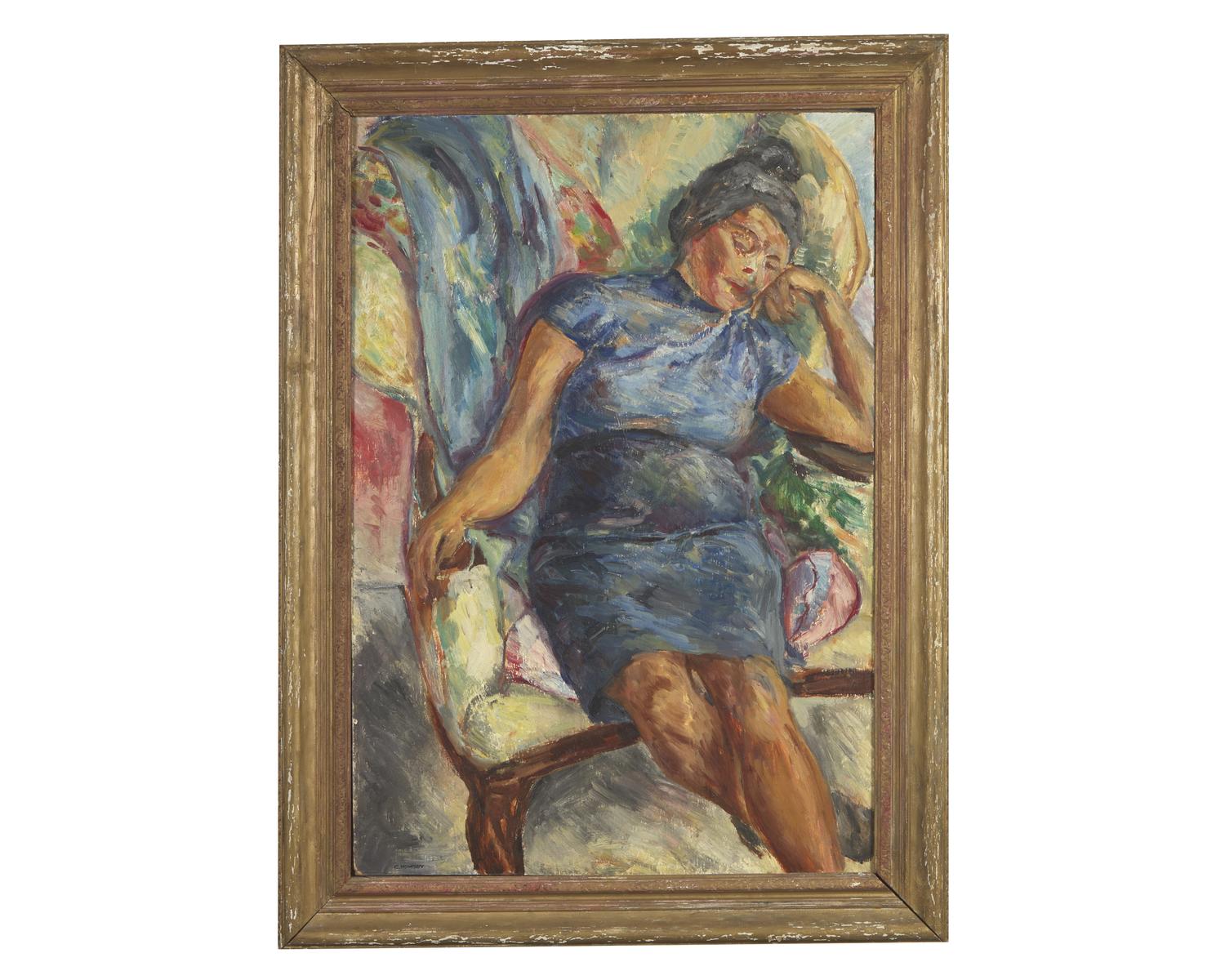 Portrait in Blue ; together with Lounging Nude (Two Works)