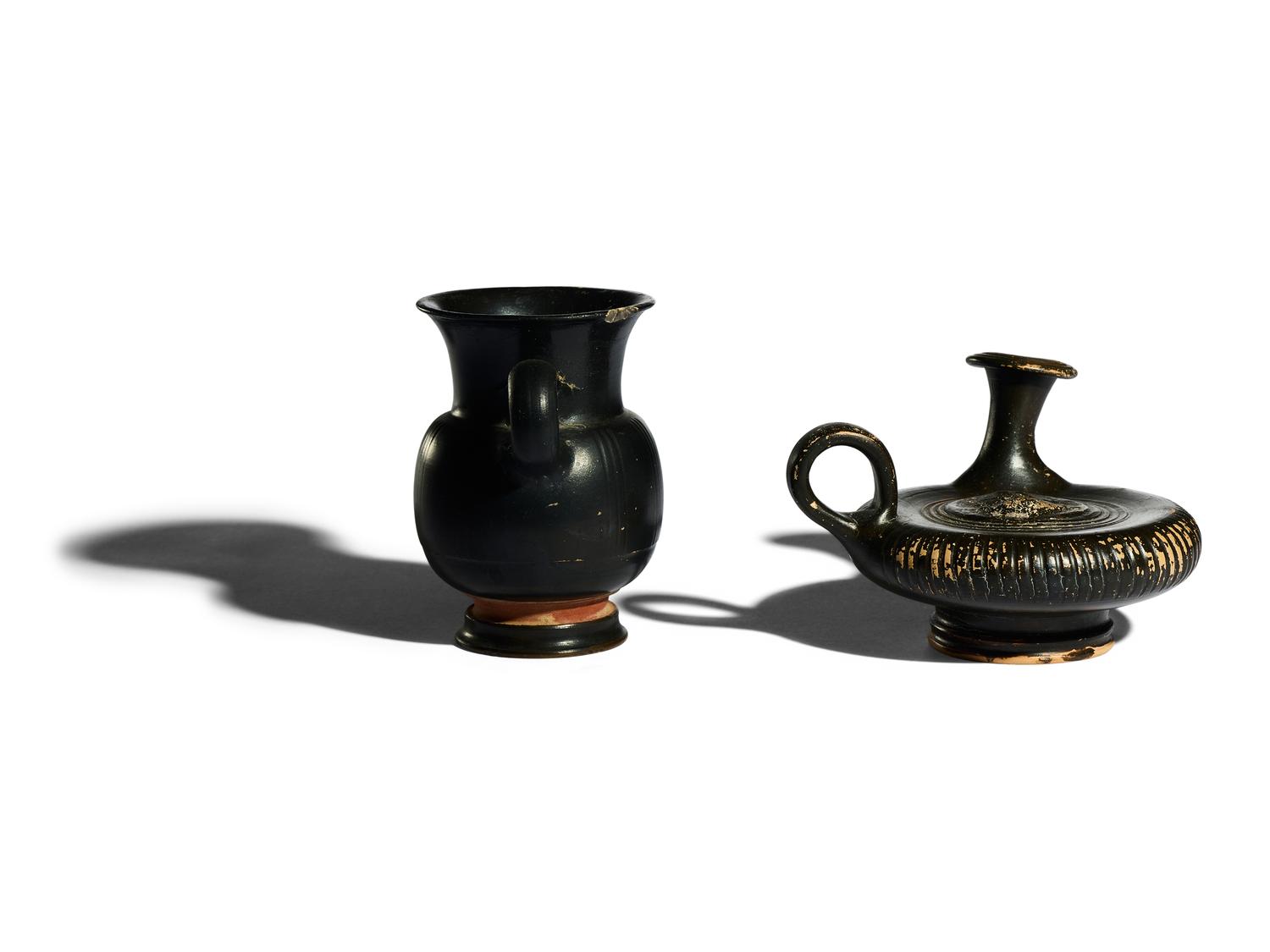 Two Campanian Black-Glazed Vessels