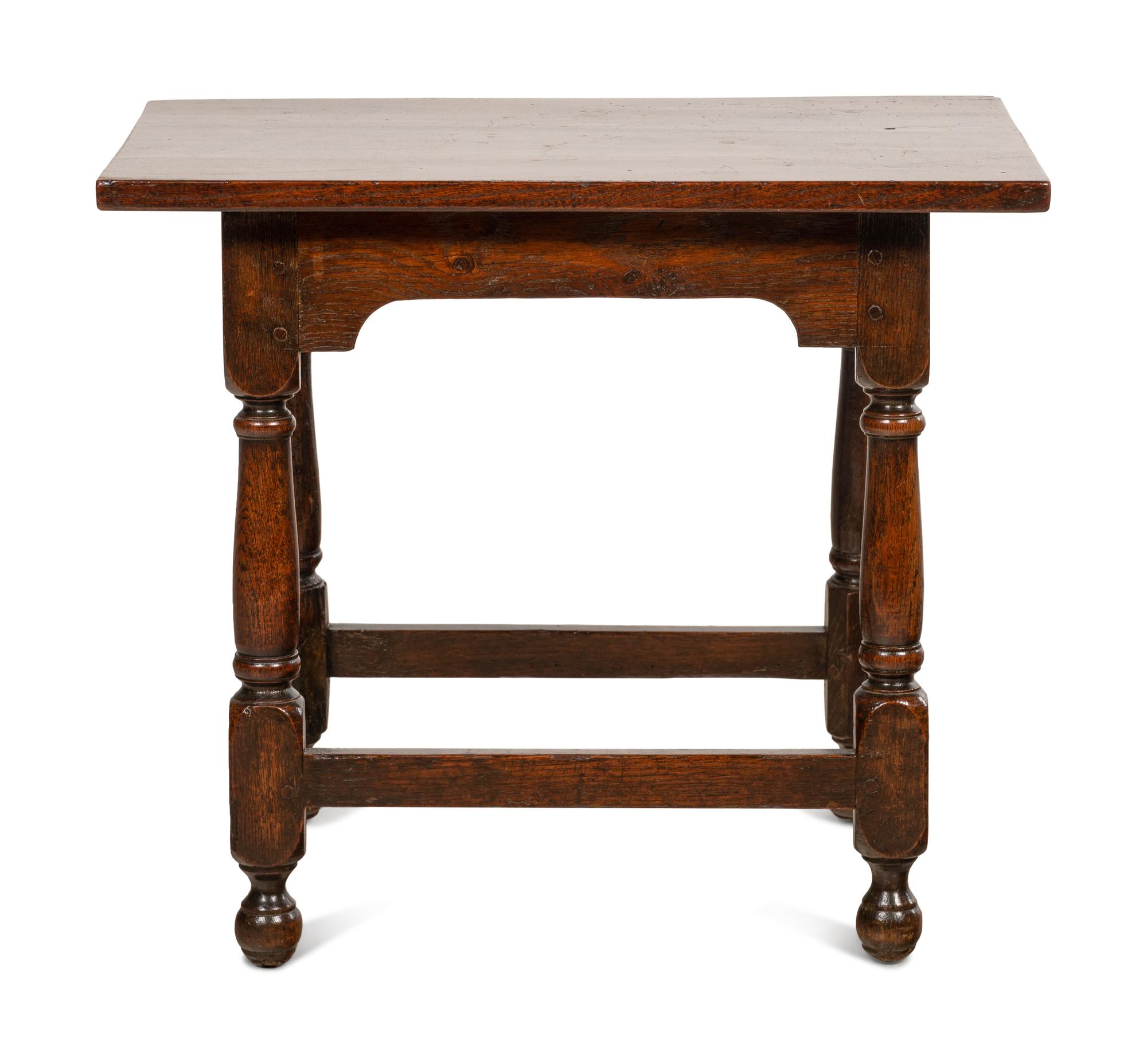 A William and Mary Style Oak Side Table