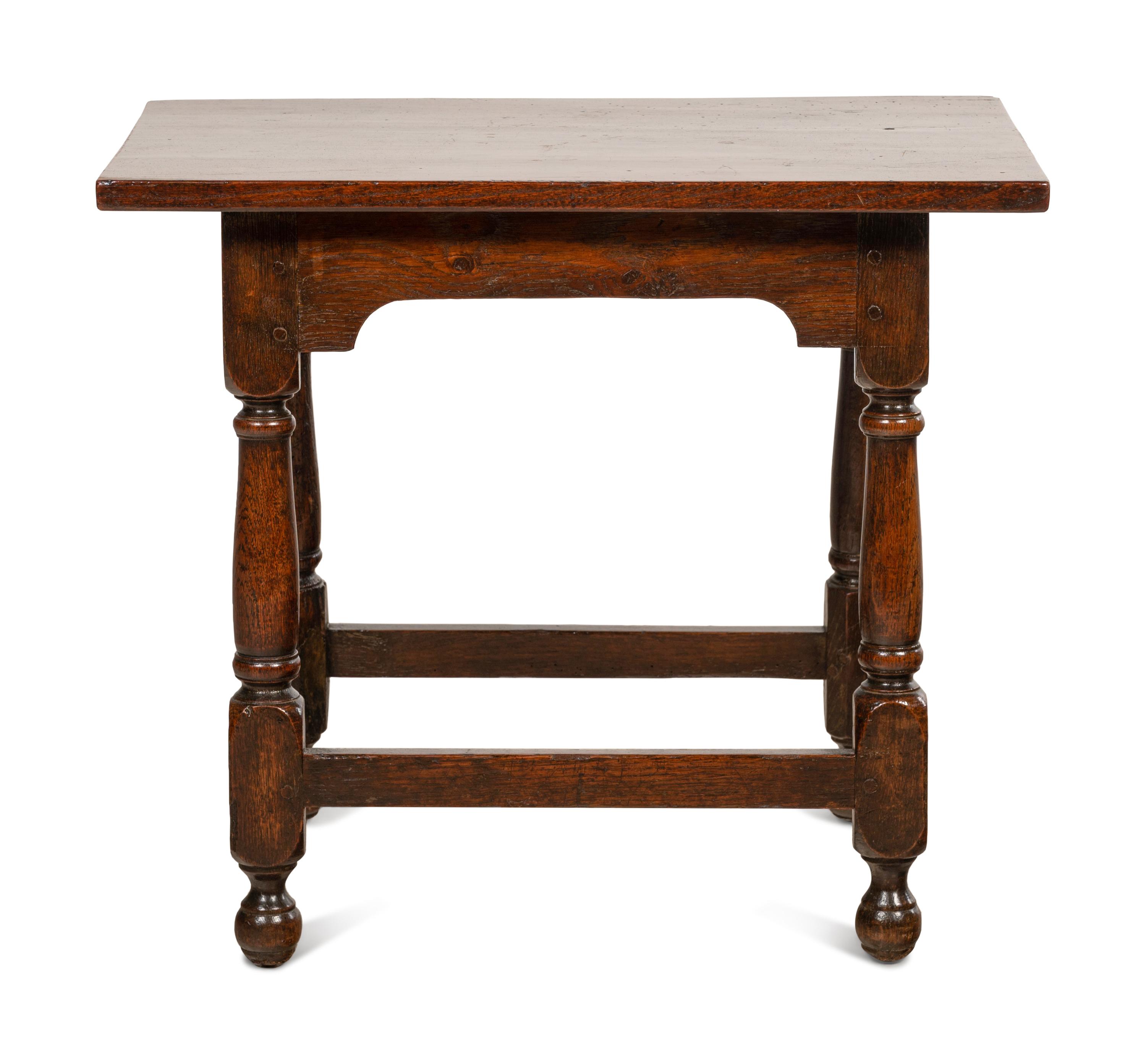 A William and Mary Style Oak Side Table