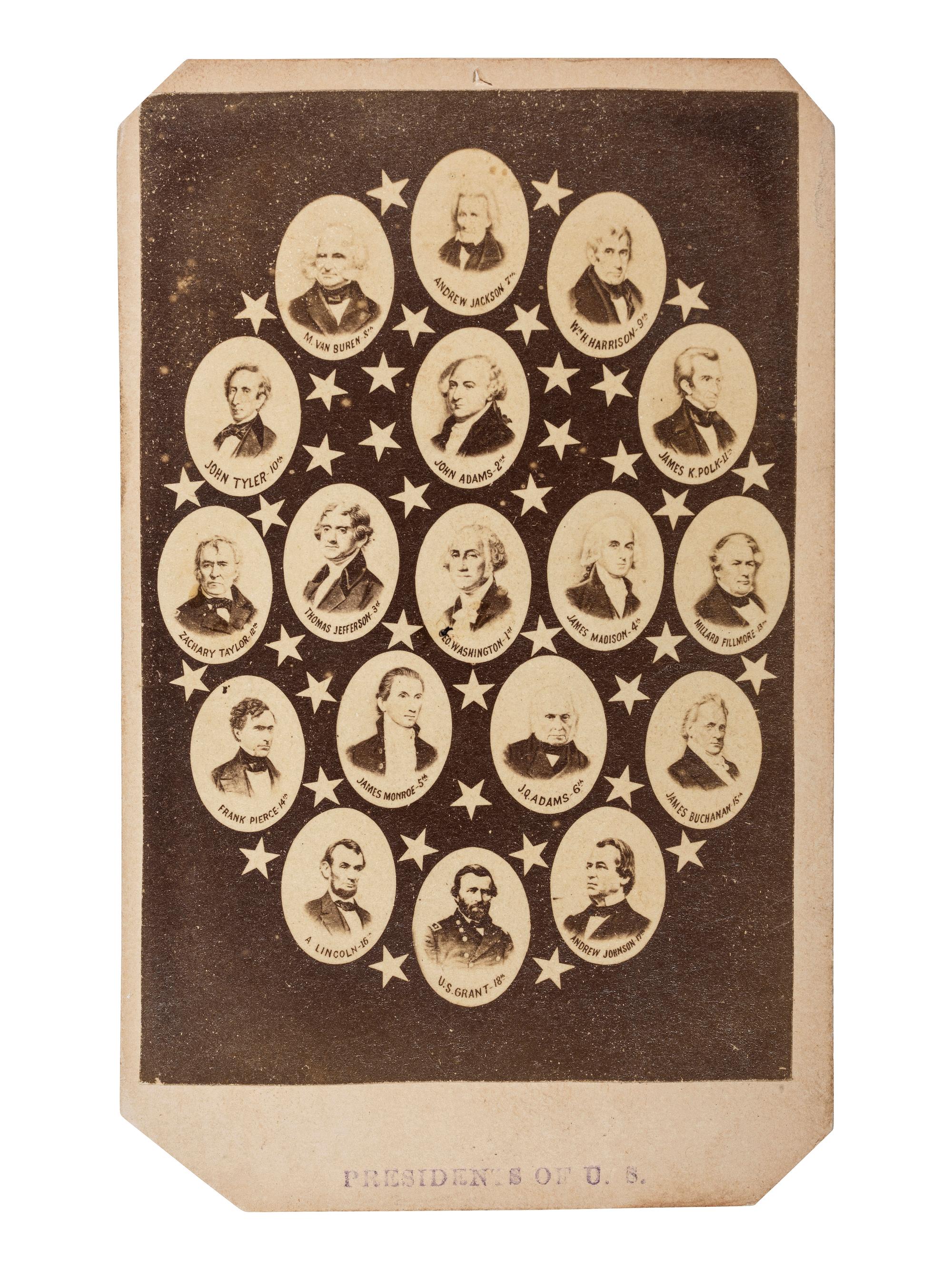 [POLITICS]. A group of 8 CDVs featuring George Washington.