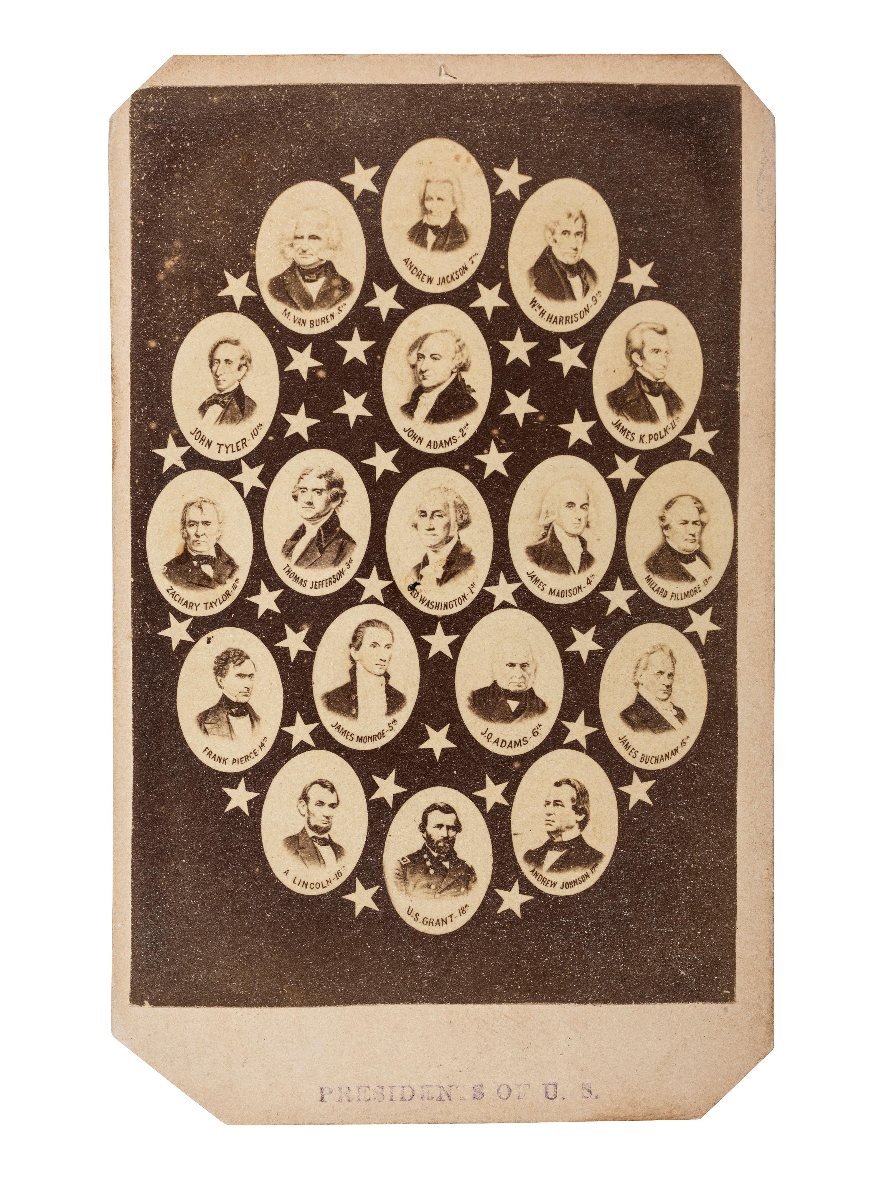 [POLITICS]. A group of 8 CDVs featuring George Washington.