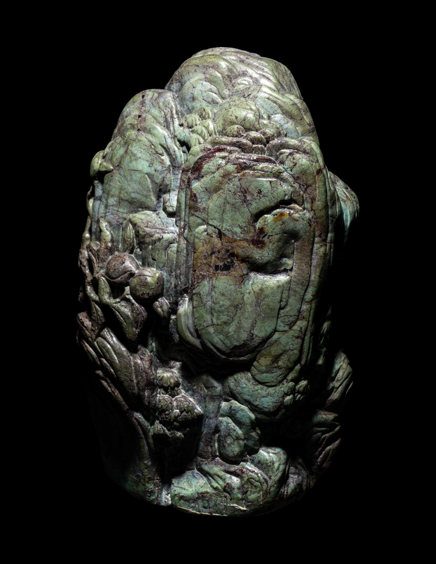 A Carved Turquoise Boulder