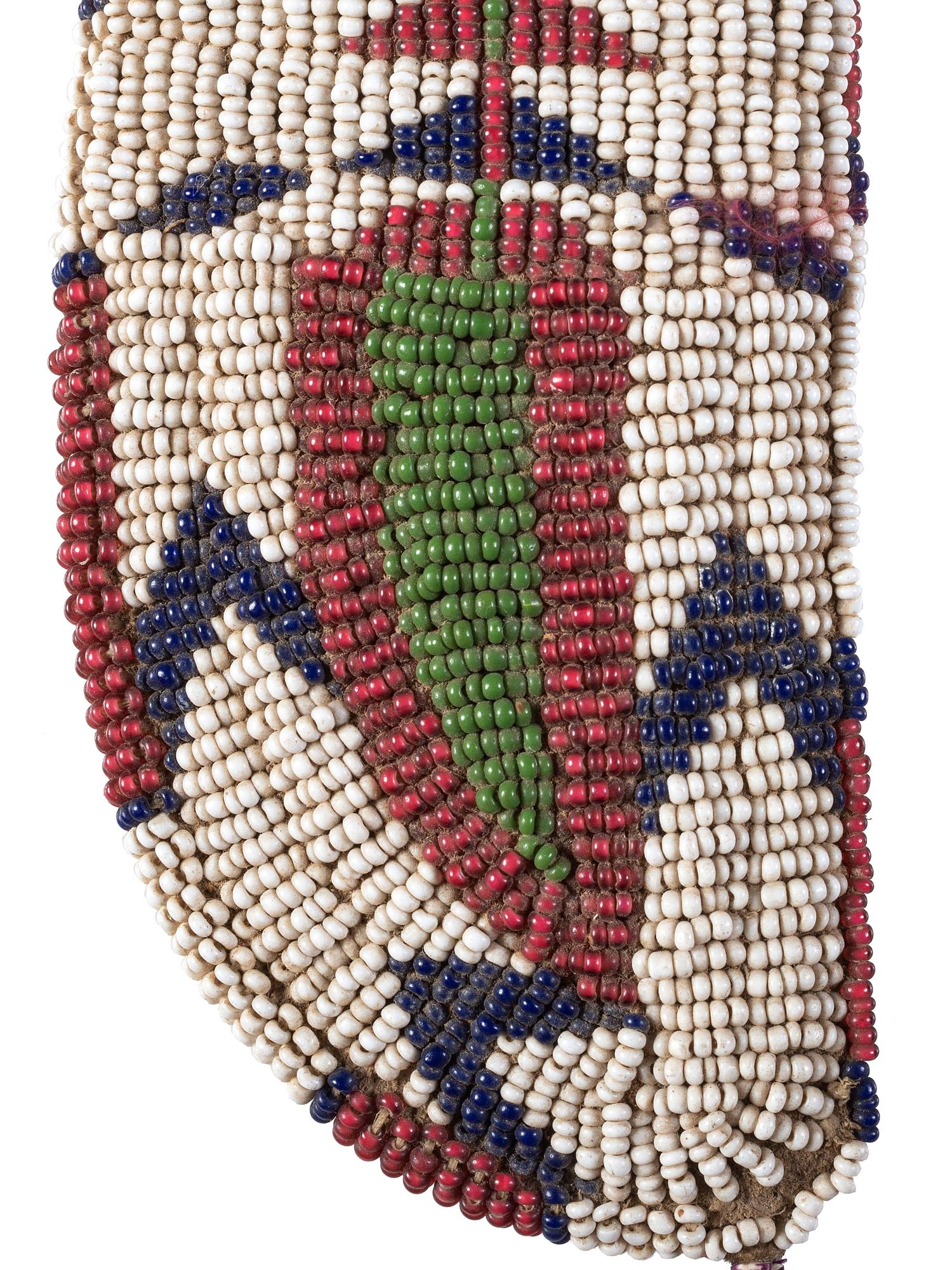 Sioux Beaded Hide Knife Sheath, Armbands, and Rattle