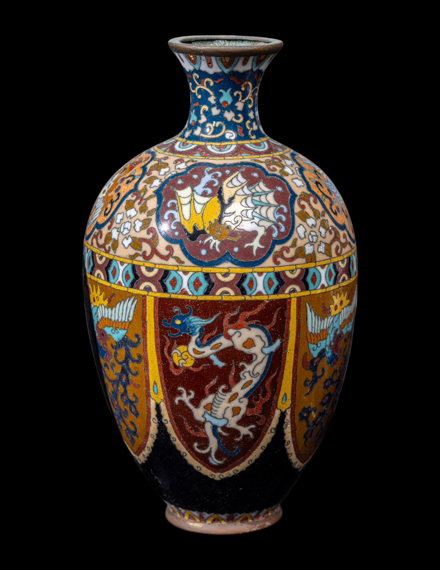 39 Japanese Cloisonné Enamel Vessels