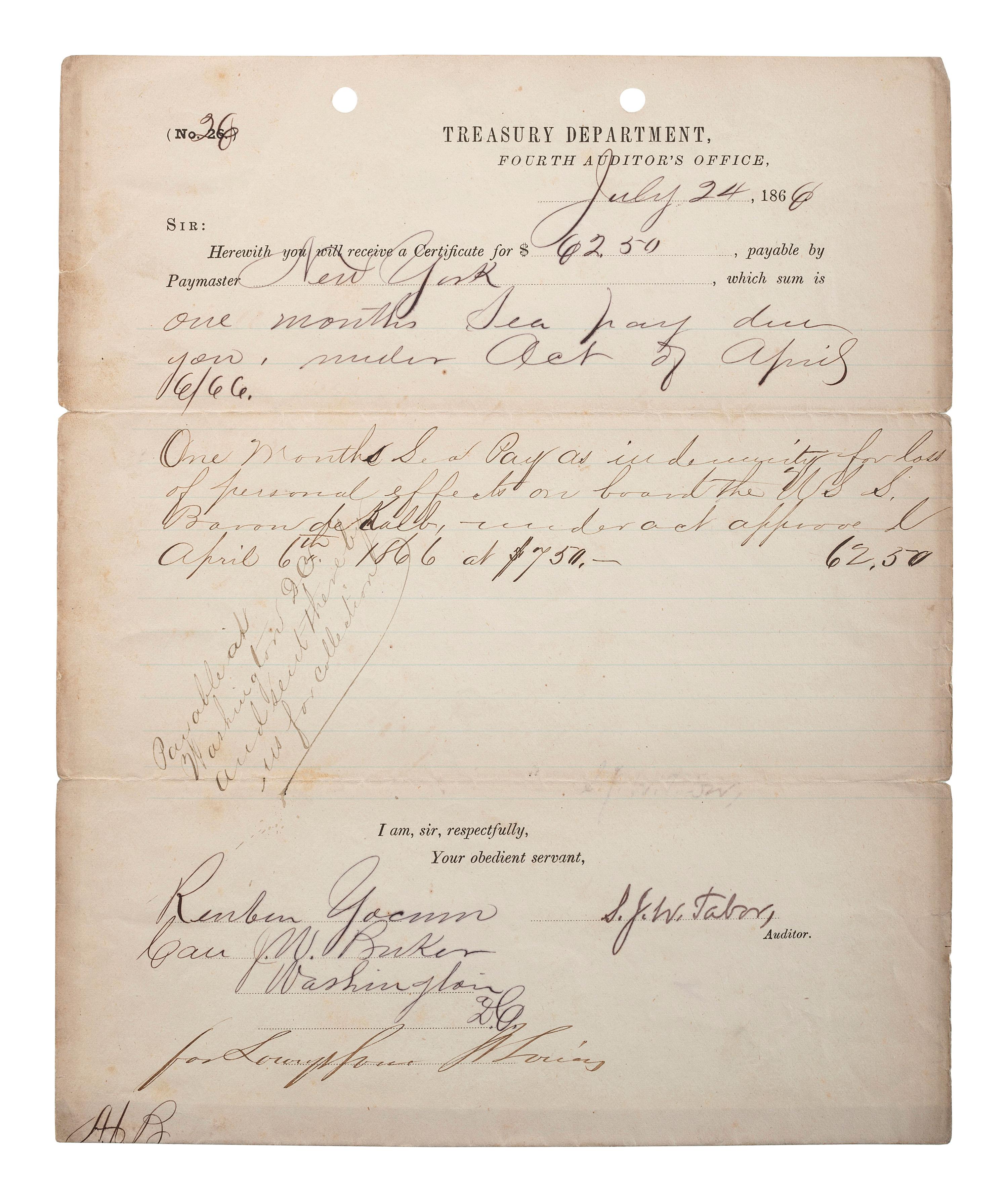 [SLAVERY & ABOLITION] -- [COCKRAN, Francis S. (1814-1886)]. Archive of letters to Maryland abolitionist and Underground Railroad supporter, comprising: