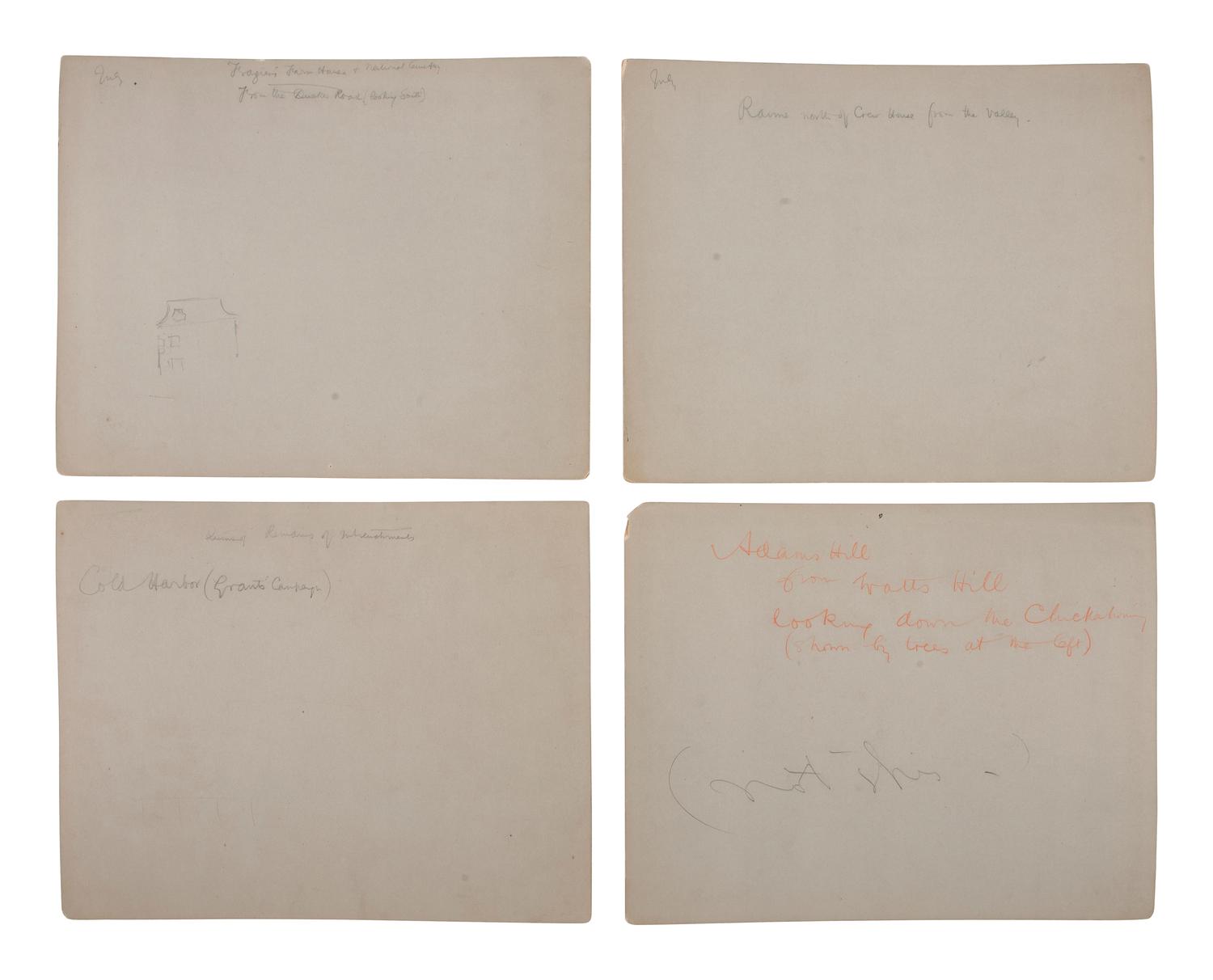 [CIVIL WAR]. 19 albumen photographs of various Civil War battlefields, particularly Chickamauga. Ca 1880s.