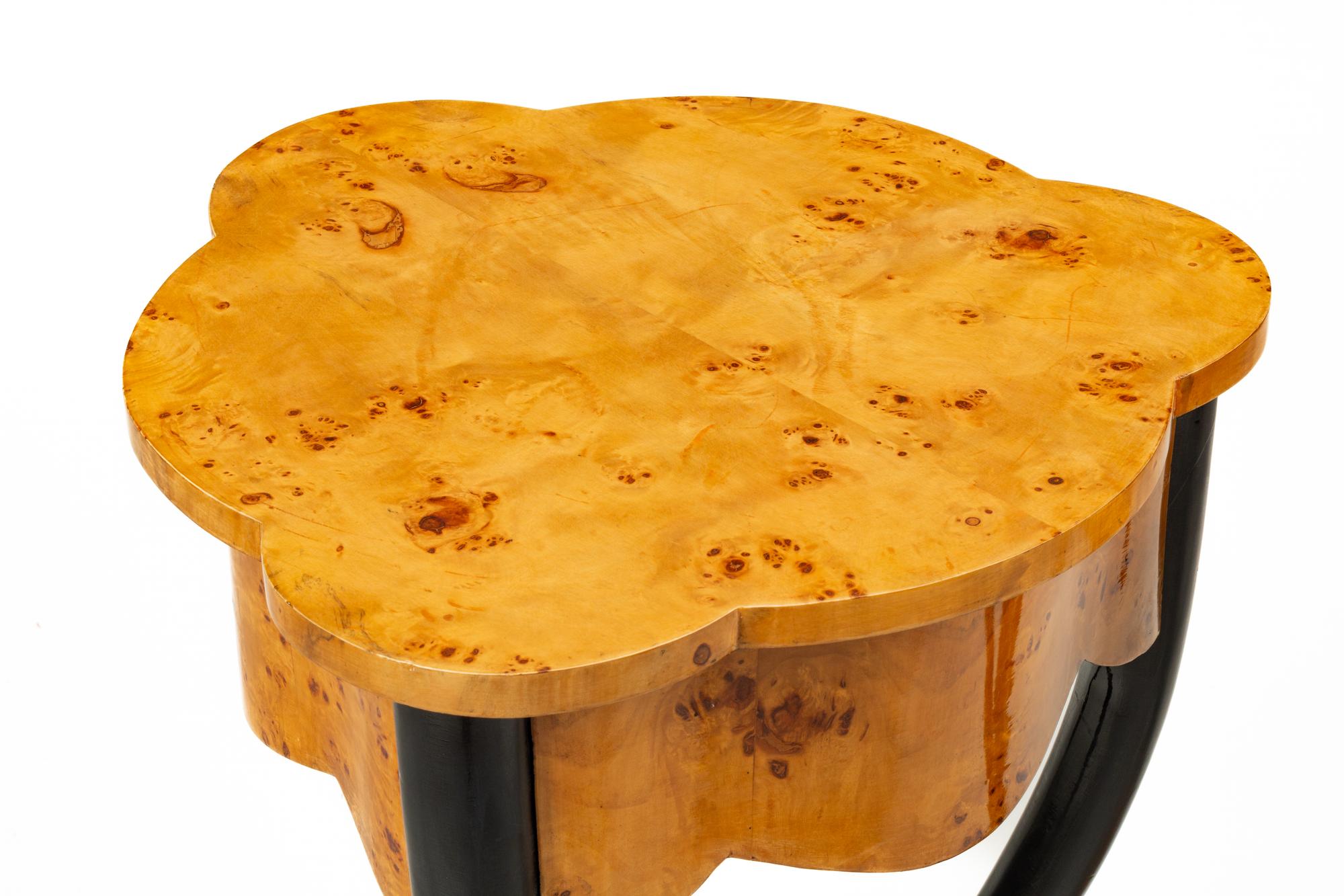 A Pair of Biedermeier Style Part-Ebonized Burlwood Side Tables