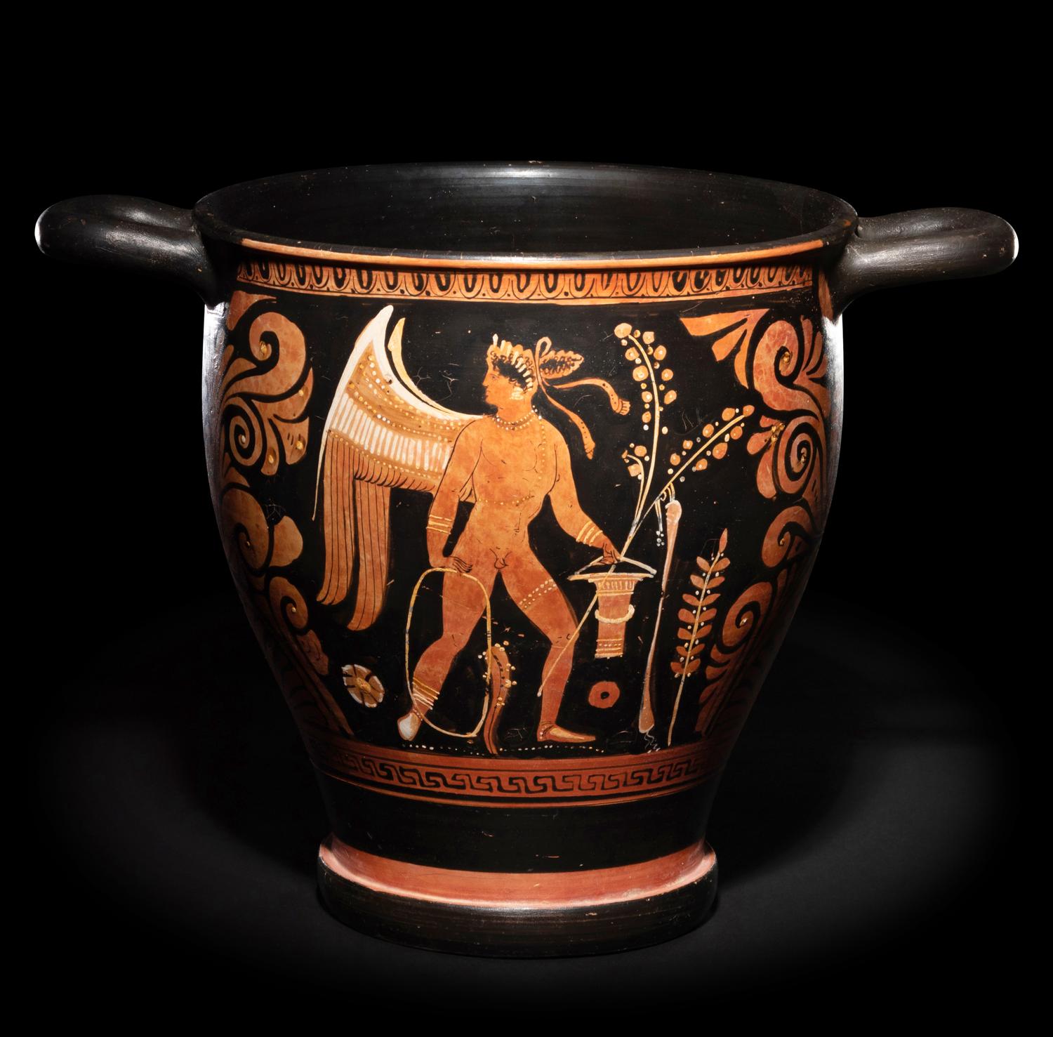 A Large Apulian Red-Figured Skyphos with Eros