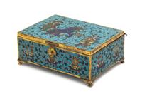 A Chinese Cloisonne Gilt Enameled Box 18TH/19TH CENTURY Width 5 1/4 inches. — 18TH/19TH CENTURY