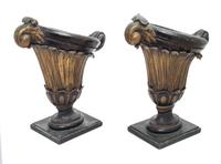 A Pair of Tole Cache Pots Height 13 inches.