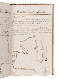 [NAVIGATION -- MANUSCRIPT]. Navigational studies and exercise logbook for an aspiring seaman. N.p., n.d.