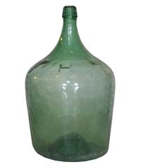 Three Green Glass Wine Bottles 9" W x 9" D x 15.5" H — Argentina, Early 20th Century