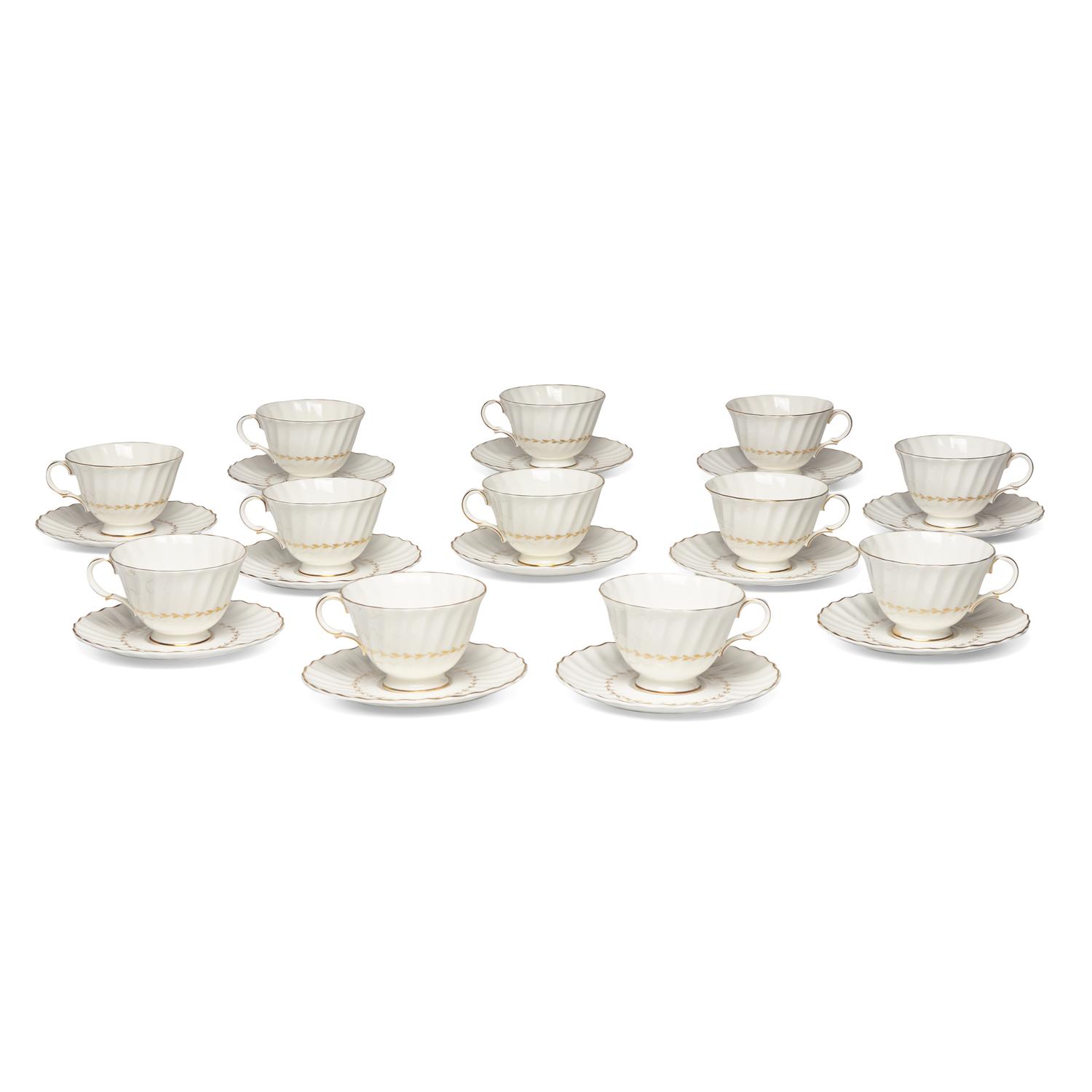 A Royal Doulton Gilt-Decorated Porcelain Tea Service