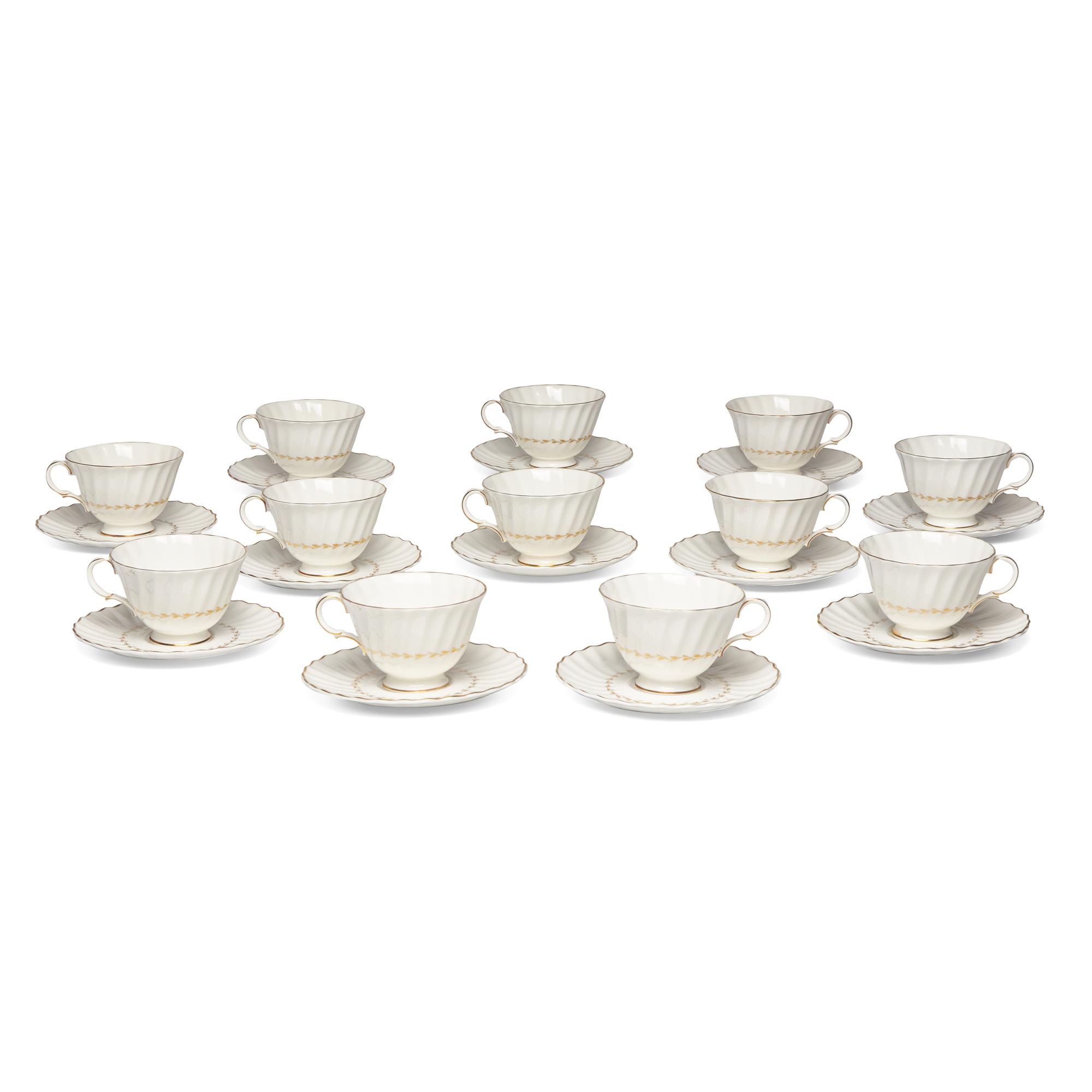 A Royal Doulton Gilt-Decorated Porcelain Tea Service