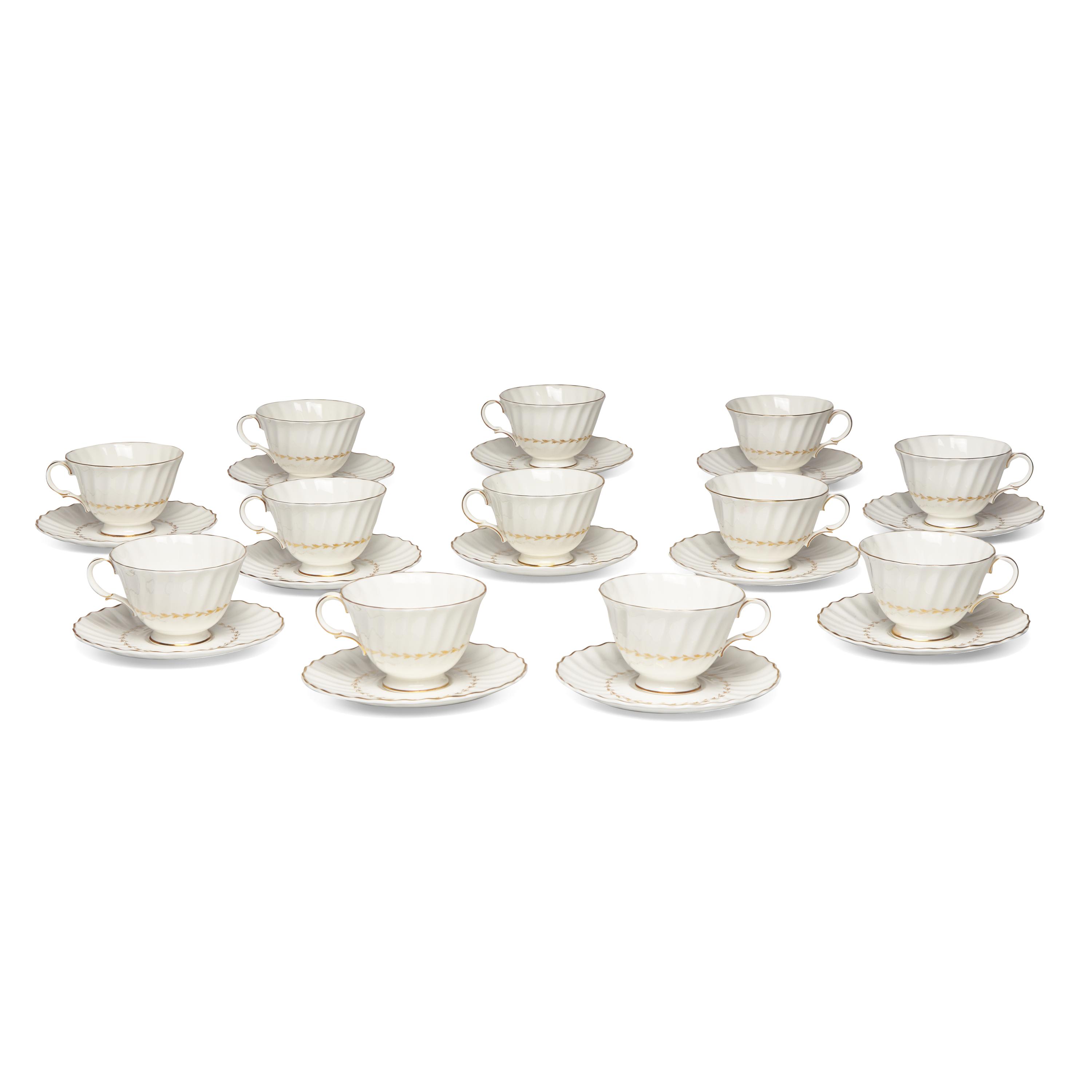 A Royal Doulton Gilt-Decorated Porcelain Tea Service