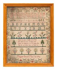 An English Needlework Embroidered Schoolgirl’s Sampler