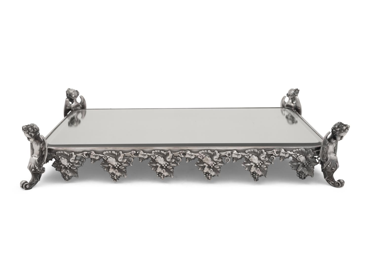 A Continental Silver-Plate Mirrored Rectangular Plateau