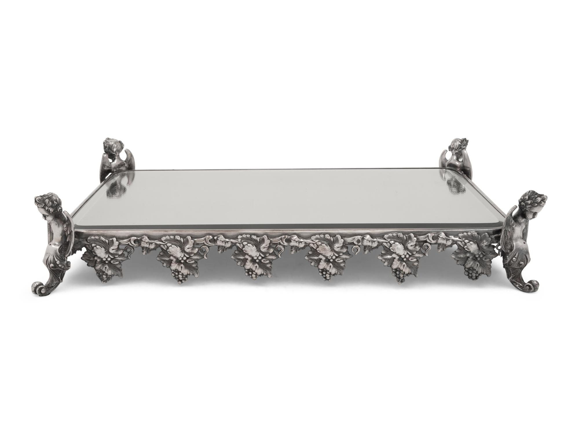 A Continental Silver-Plate Mirrored Rectangular Plateau