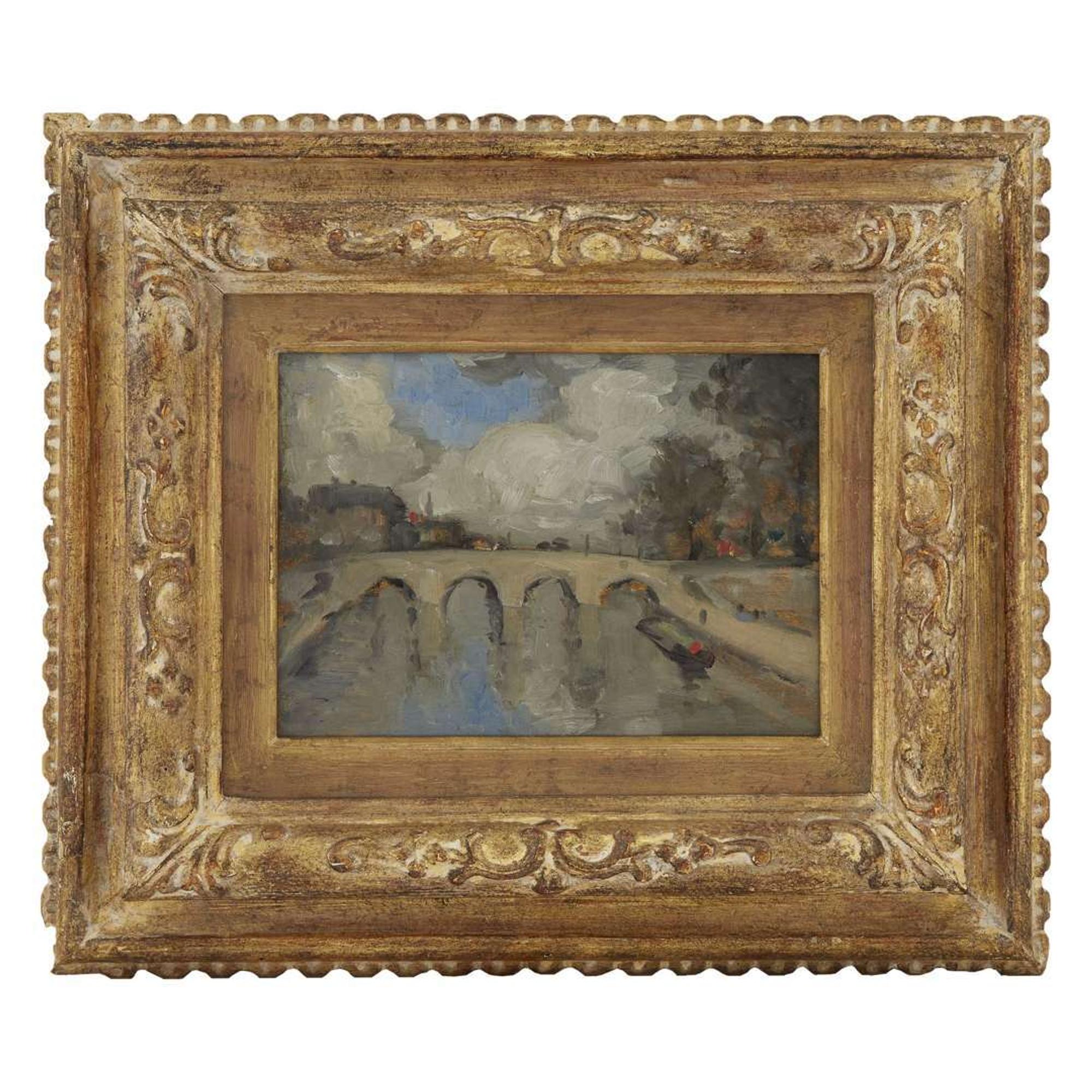 ROBERT HENRI (AMERICAN 1865–1929) "BRIDGE GRAY EFFECT" (SEINE, PARIS)