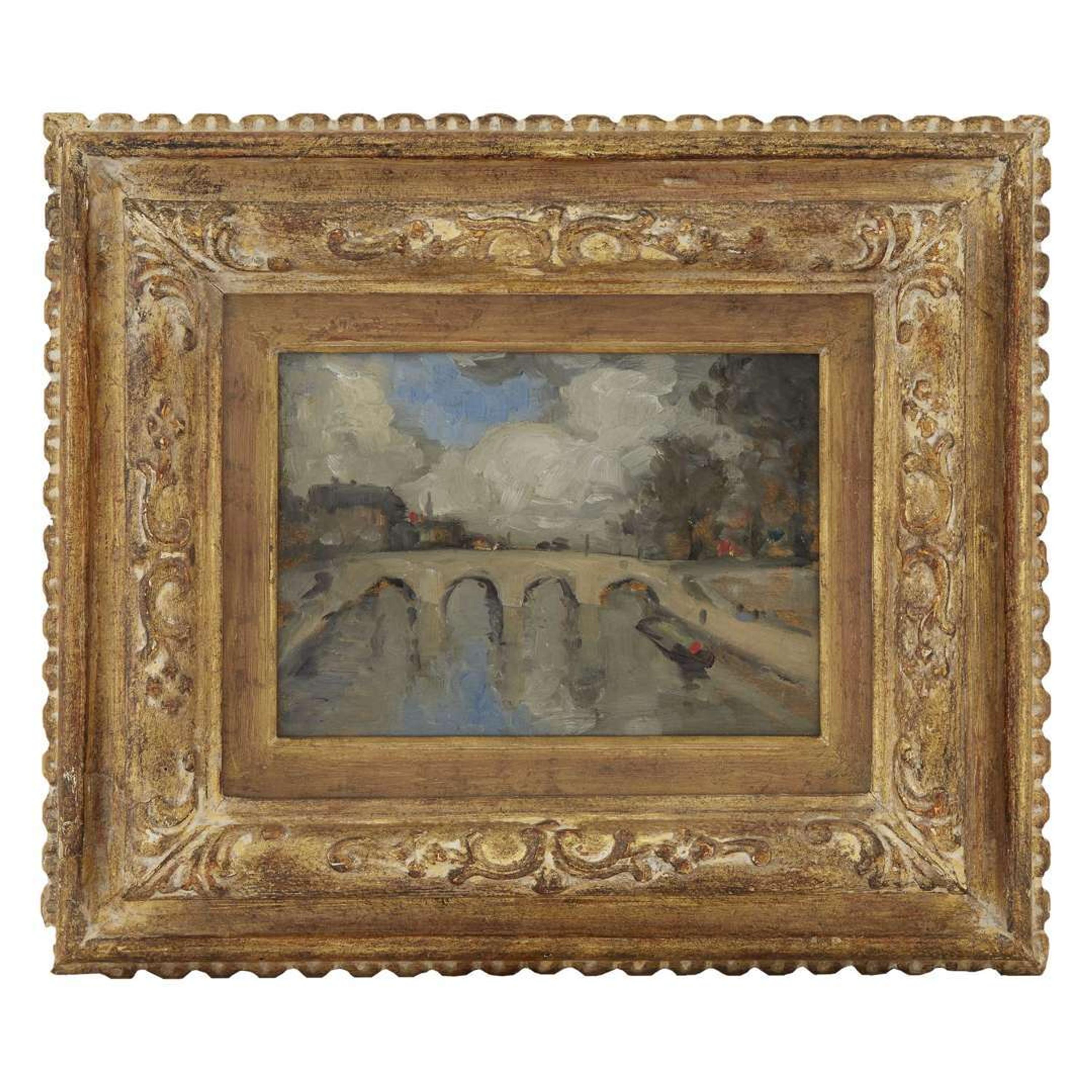 ROBERT HENRI (AMERICAN 1865–1929) "BRIDGE GRAY EFFECT" (SEINE, PARIS)