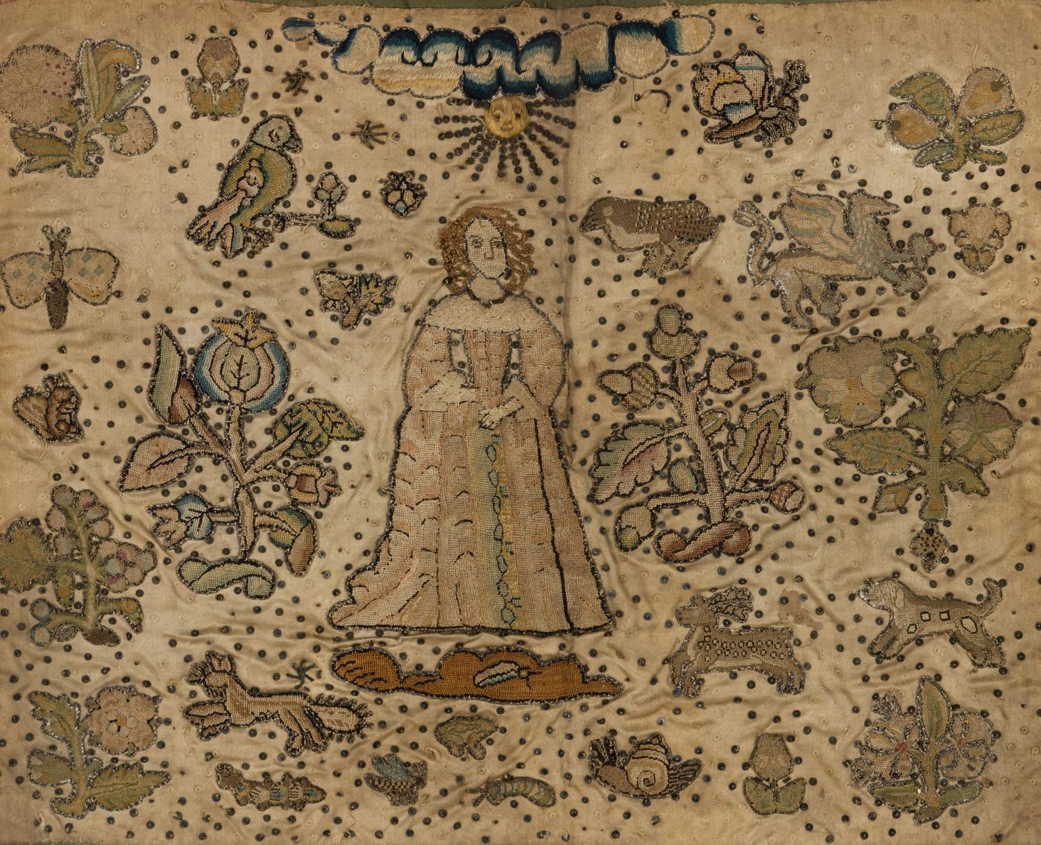 A Charles II Stumpwork Panel