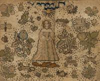 A Charles II Stumpwork Panel