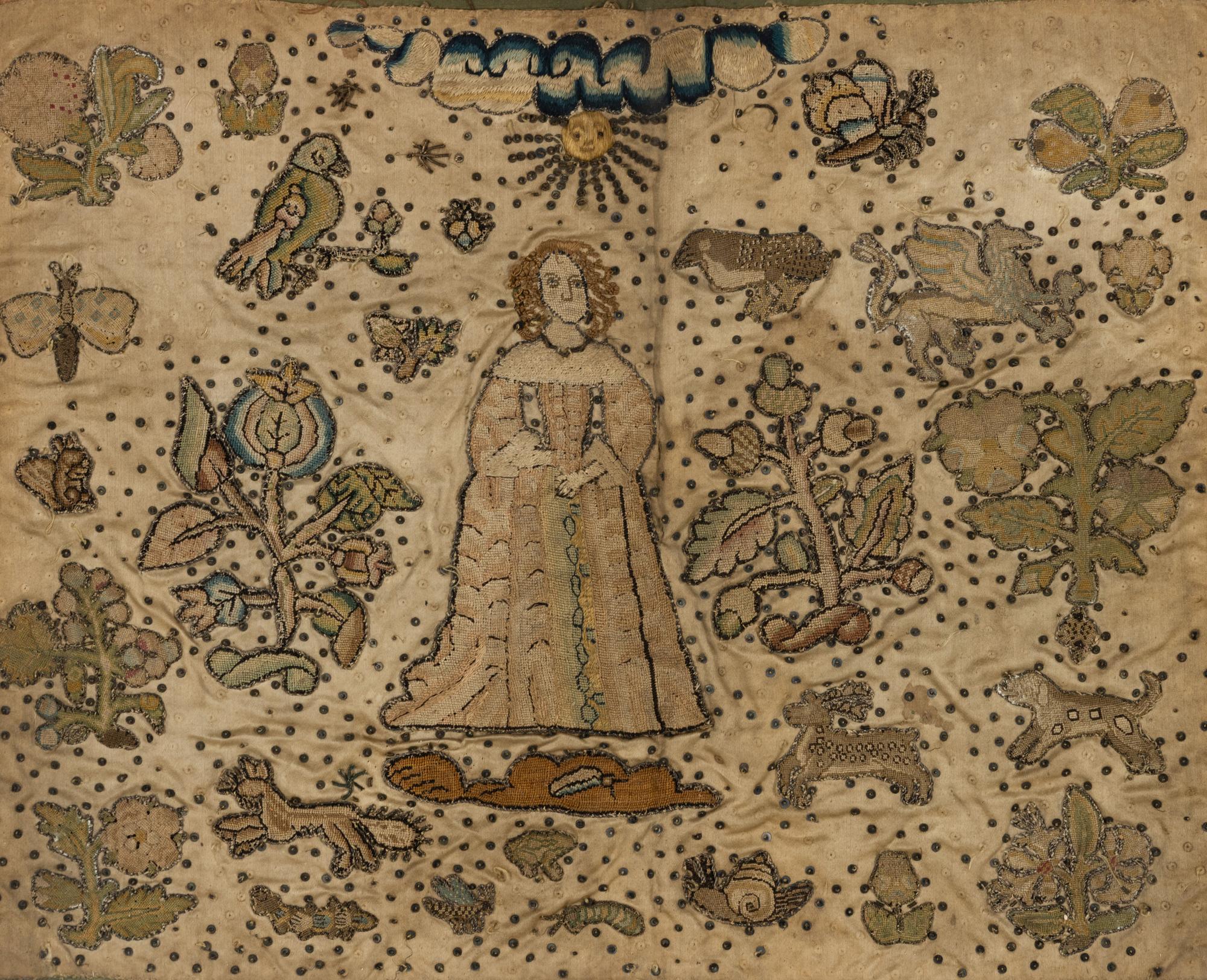 A Charles II Stumpwork Panel