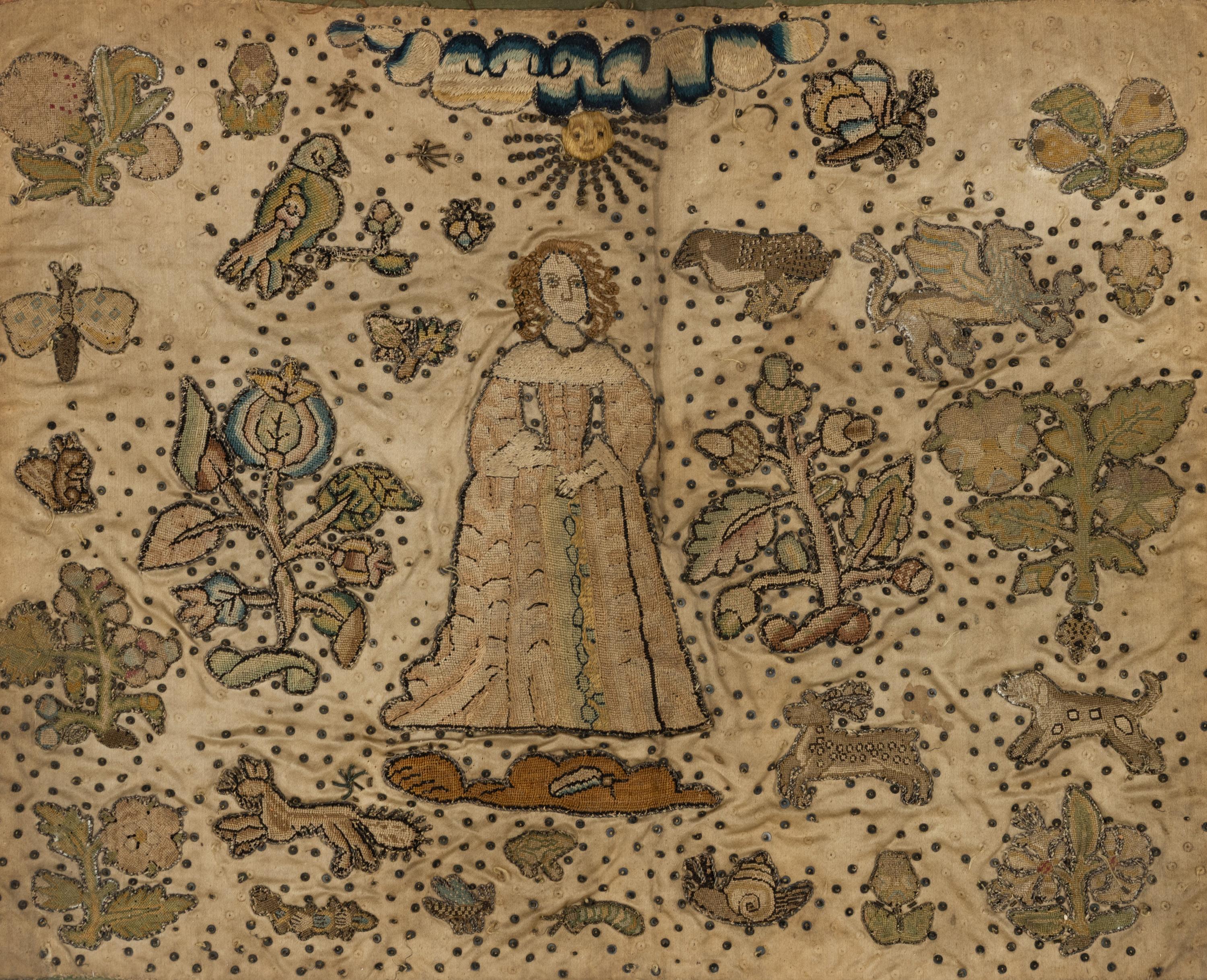 A Charles II Stumpwork Panel