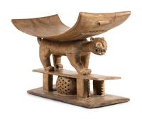 An Asante Carved Wood 'Leopard' Stool